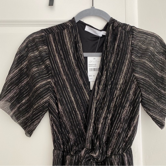 Black Gold Thread Metallic Dress - Picture 4 of 4